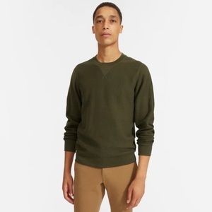 Everlane Twill Cotton Sweatshirt in Dark Forest